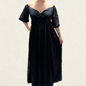 Faeriesty Chifon Maxi Black Dress Size Large, Bridesmaids, Party, Cocktail Large